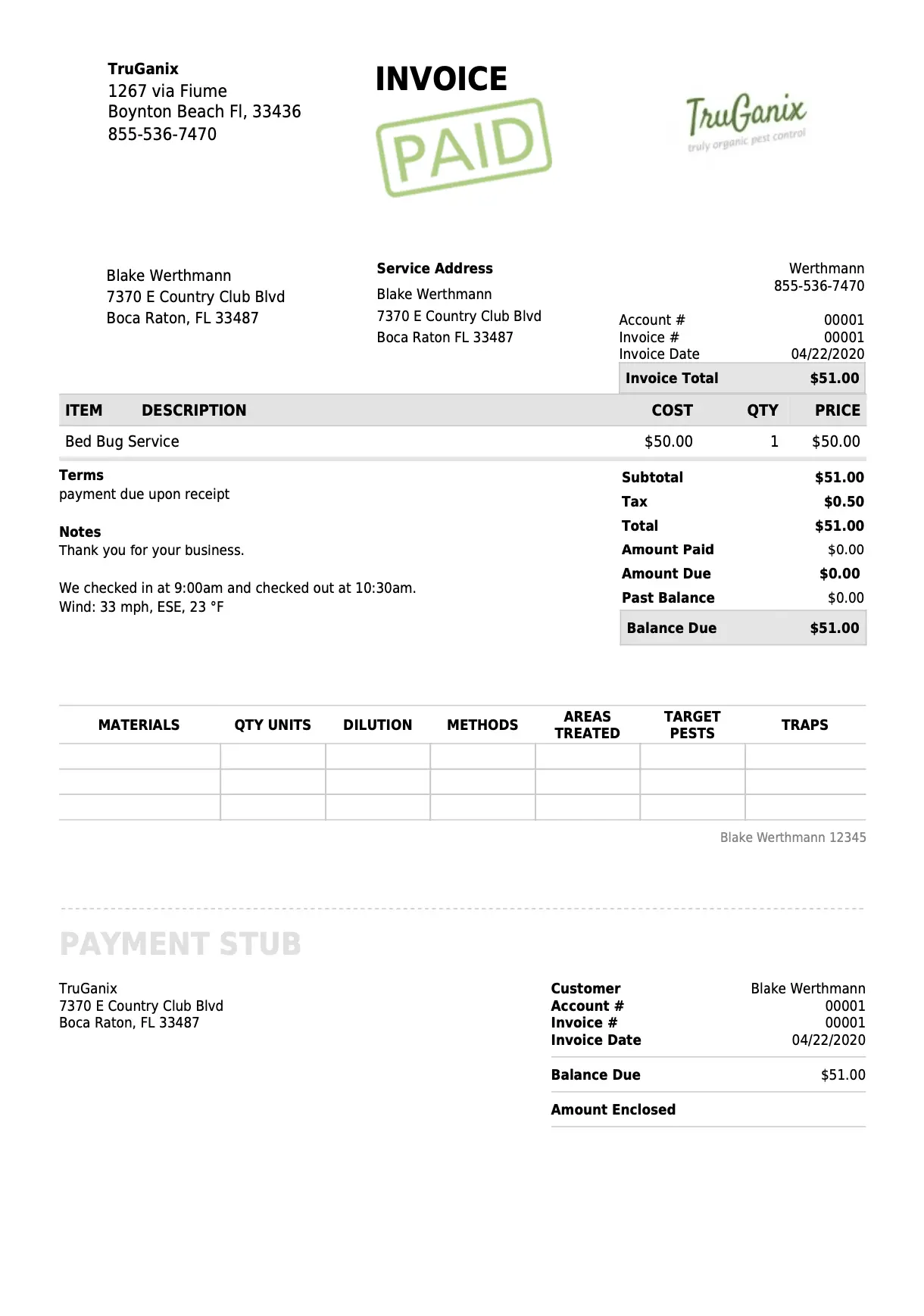 Invoice template preview