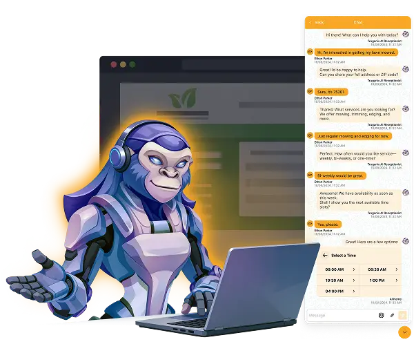 Web Chat AI Agent interface