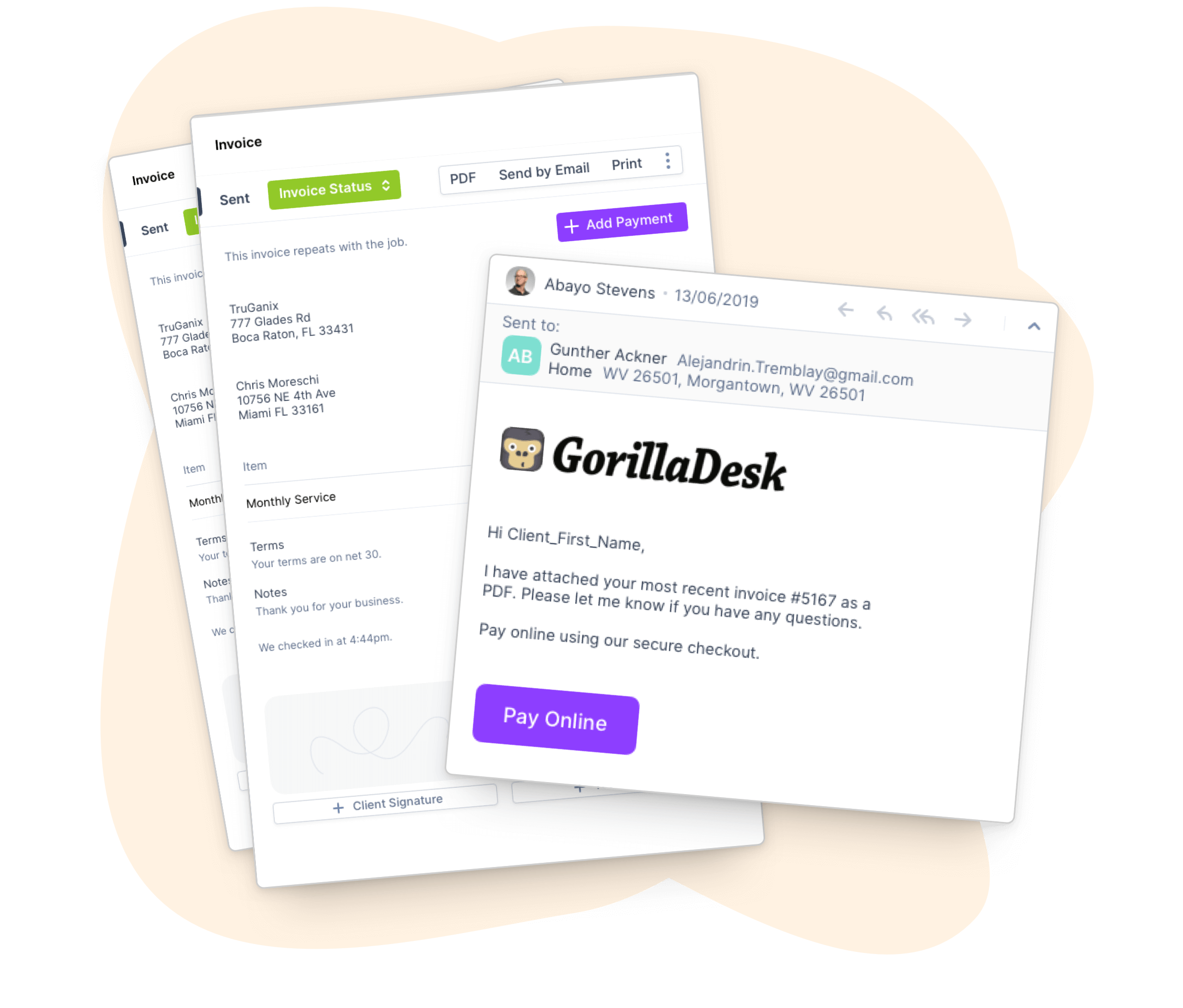 Embed payment links in your invoice emails