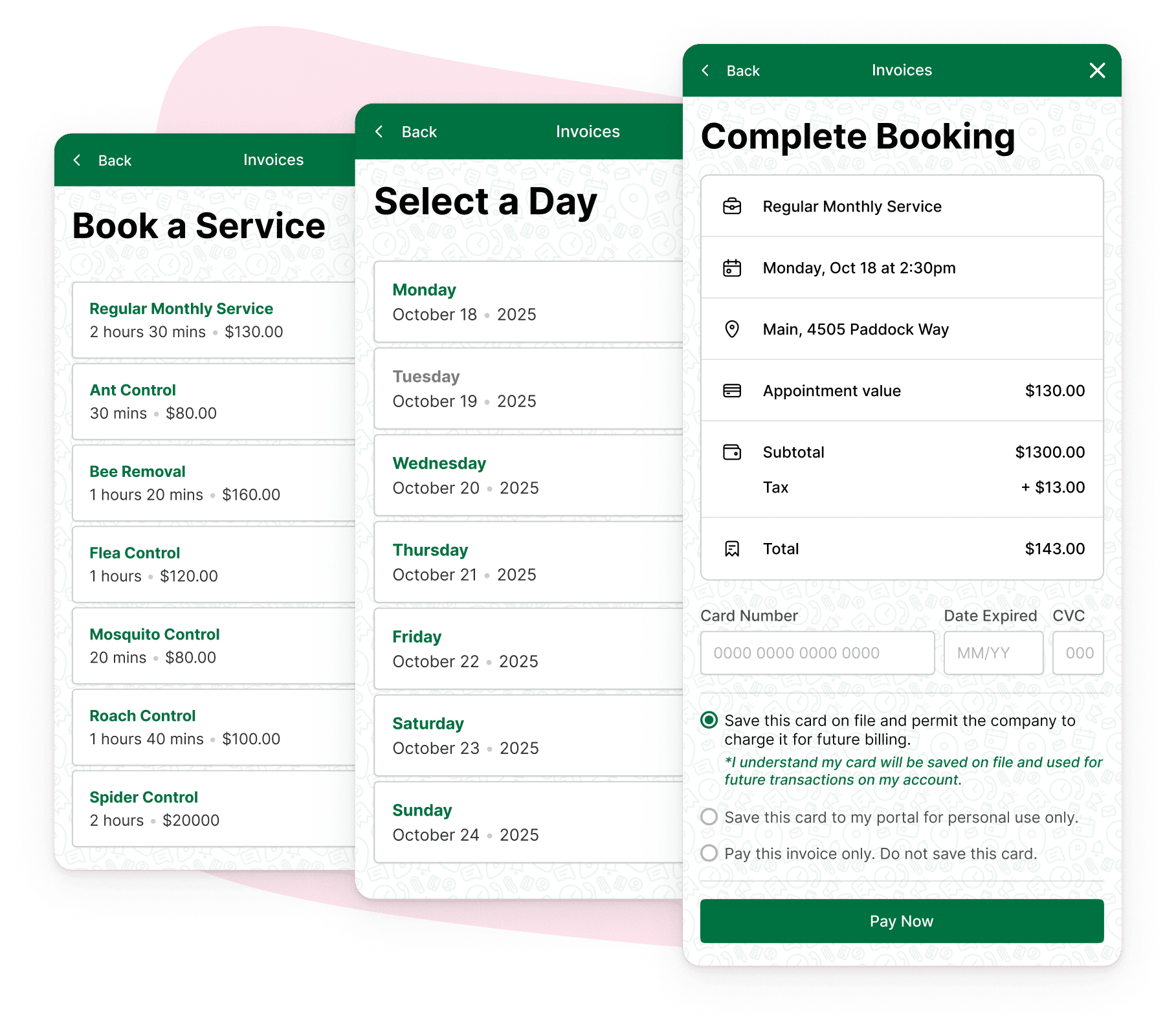 GorillaDesk online booking widget on a service business website