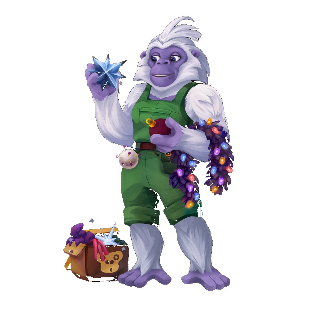GorillaDesk mascot with holiday lights for holiday lighting businesses