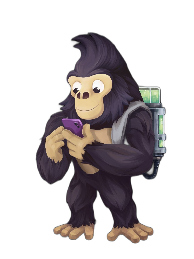 GorillaDesk mascot with pest control equipment for pest control businesses