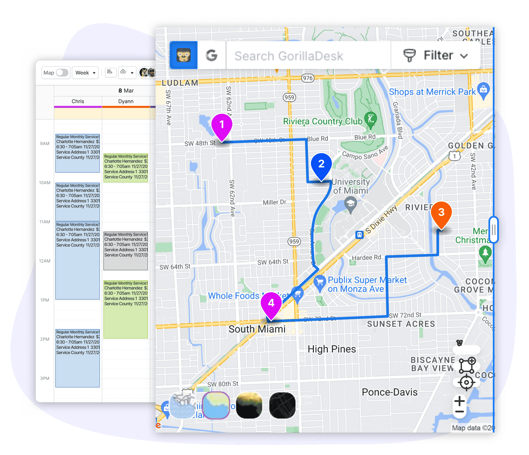 Pressure washing routing software