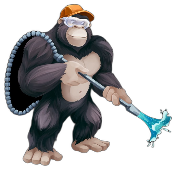 GorillaDesk mascot pressure washing for pressure washing businesses