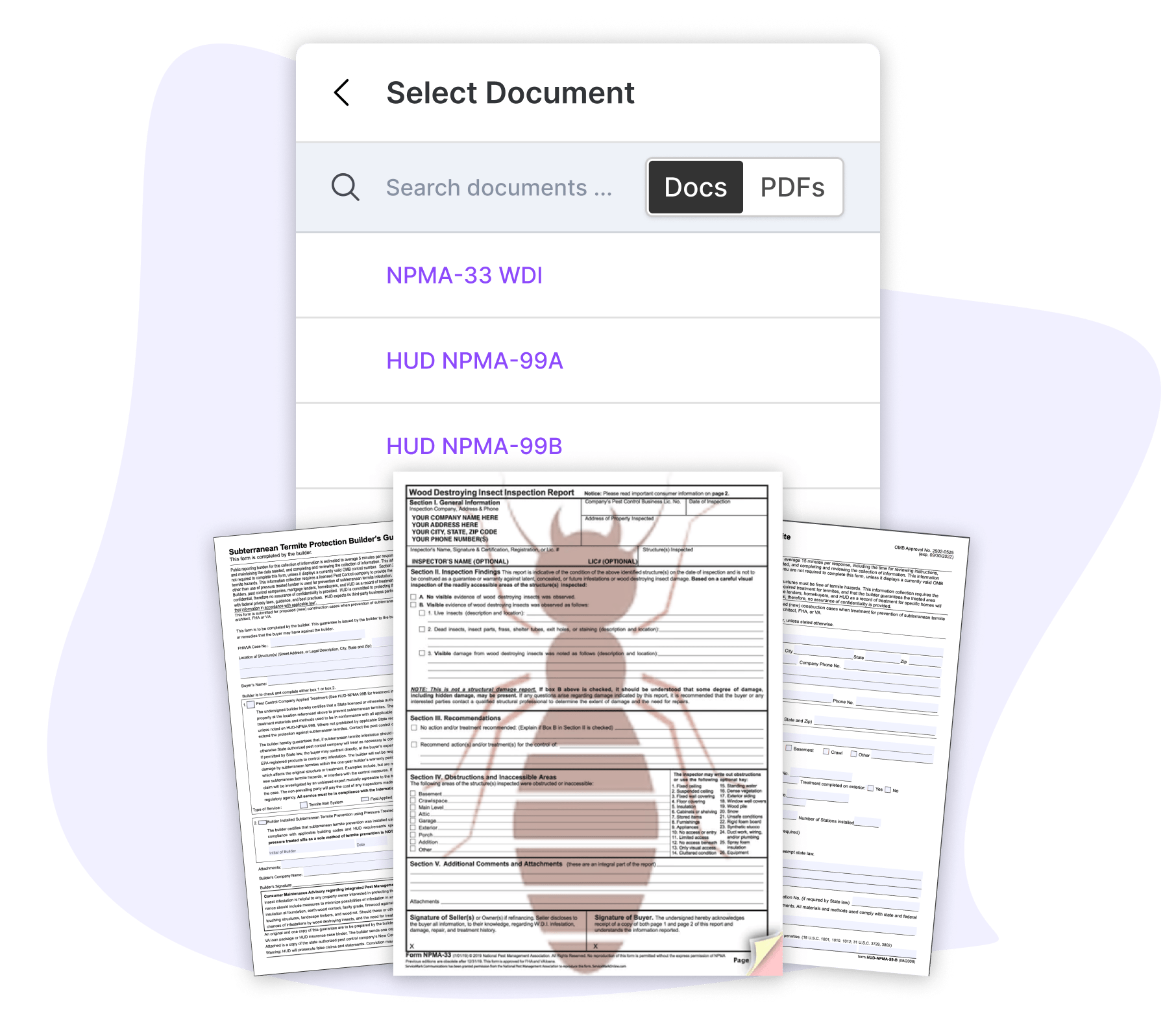 Inspection Reports - Termite Inspection Software