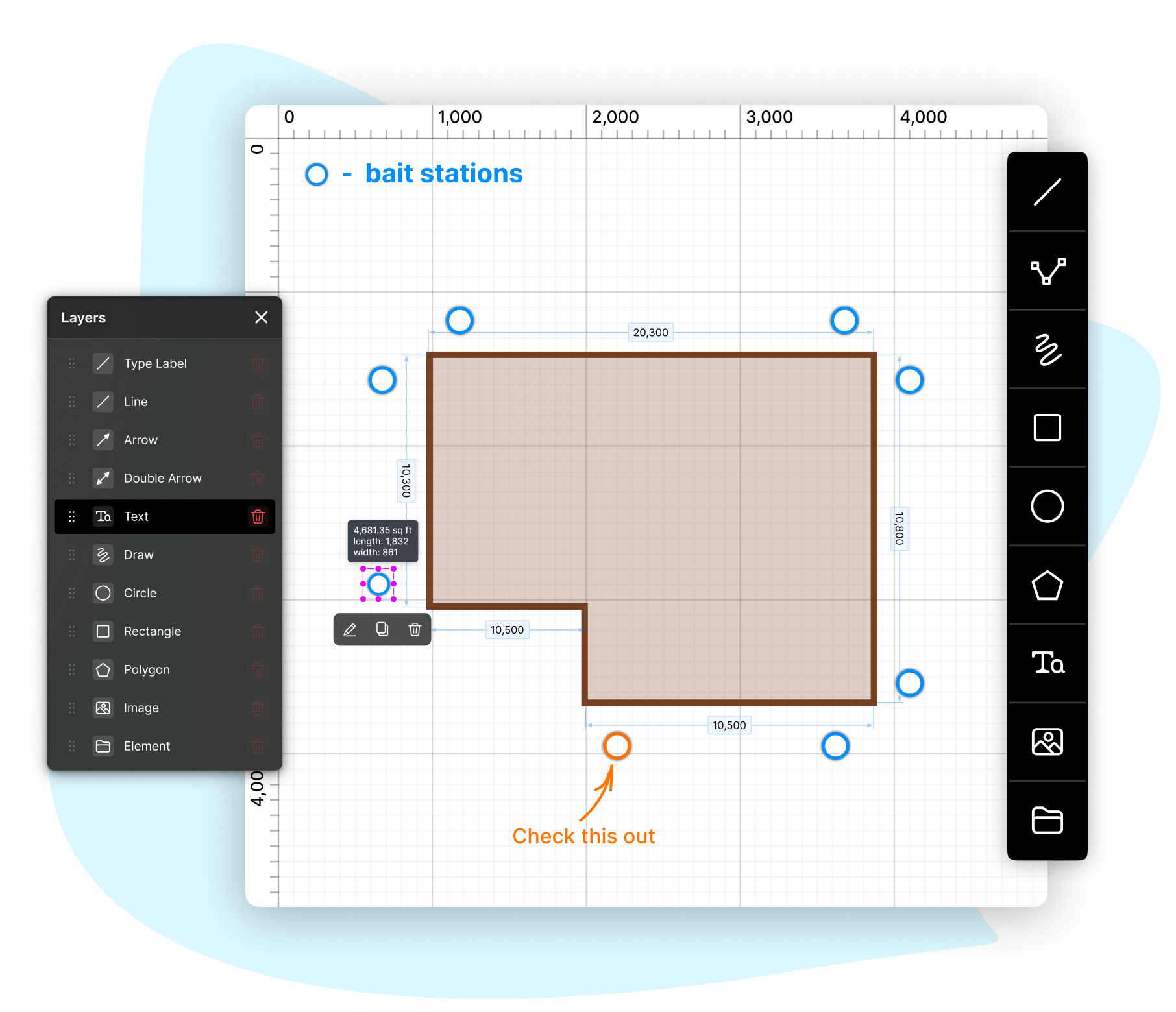 Drawing & Graphing Tool for Termite Inspection