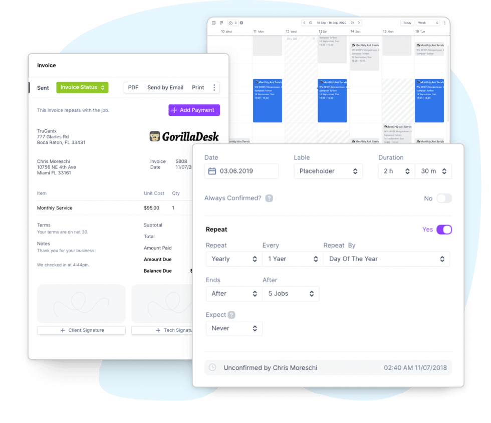 Lawn Care Software With Scheduling, Routing, & Invoicing | GorillaDesk
