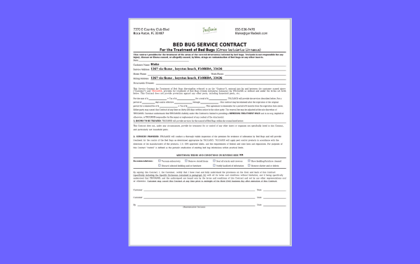 Bed Bug Agreement Template GorillaDesk Document Gallery Bed Bug Agreement Template GorillaDesk Document Gallery