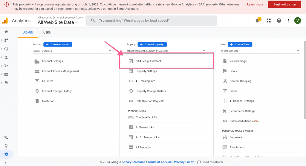 Google Analytics Setup Assistant