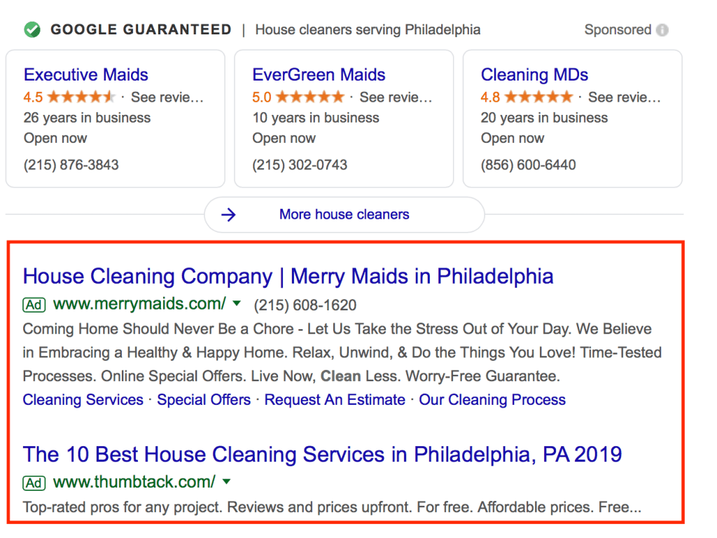 Google local service ads for carpet cleaning advertising