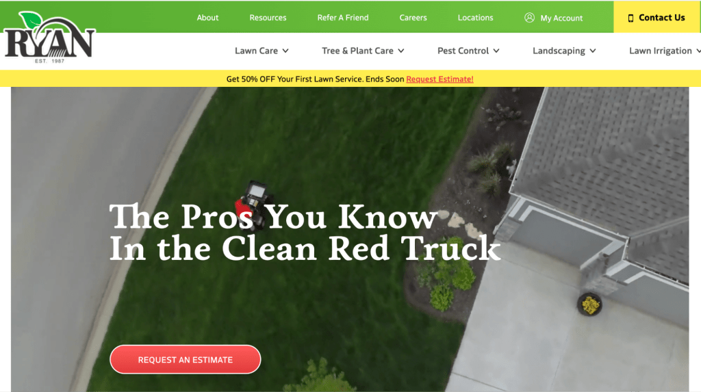 Ryan Lawn & Tree’s lawn care website