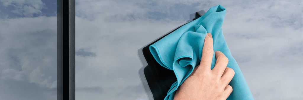 Microfiber cloths for window cleaning