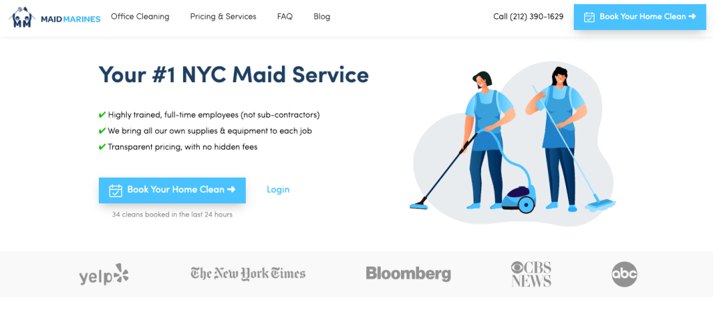 Maid Marines Maid Cleaning Website NYC